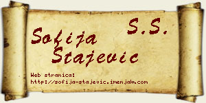 Sofija Stajević vizit kartica